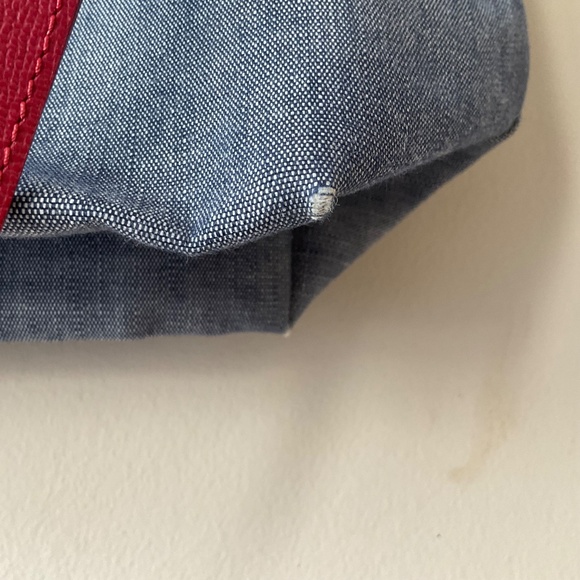 SOLD! Longchamp Navy Denim Horse Jockey Purse - Picture 4 of 16